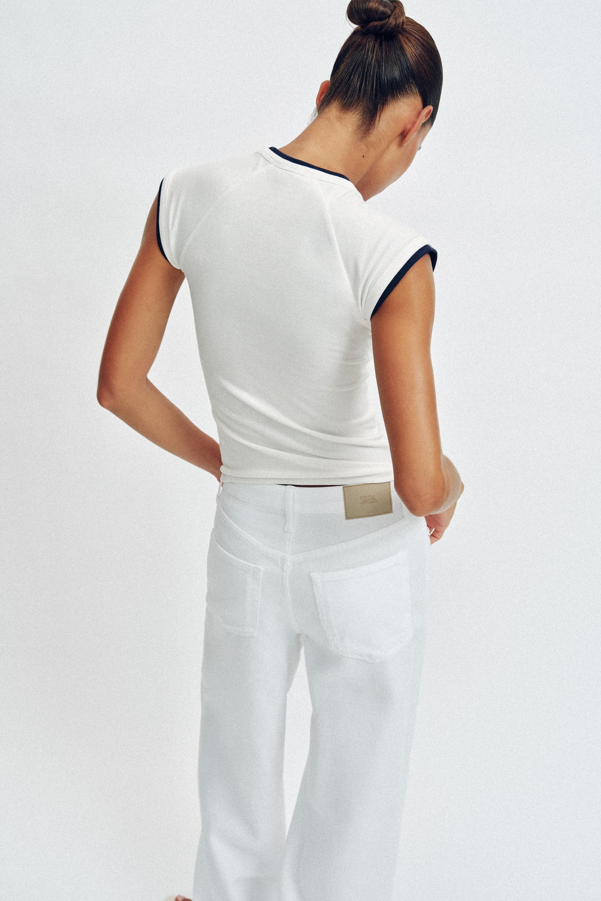 T-SHIRT EFFET DOUBLE MANCHE COURTE